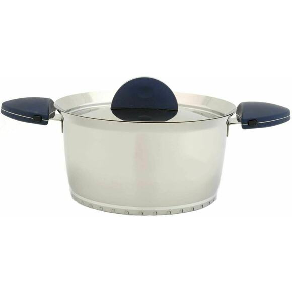 BergHoff Stacca 10" Stainless Steel Covered Stock Pot Blue MSRP 250$ NIB - Picture 4 of 12